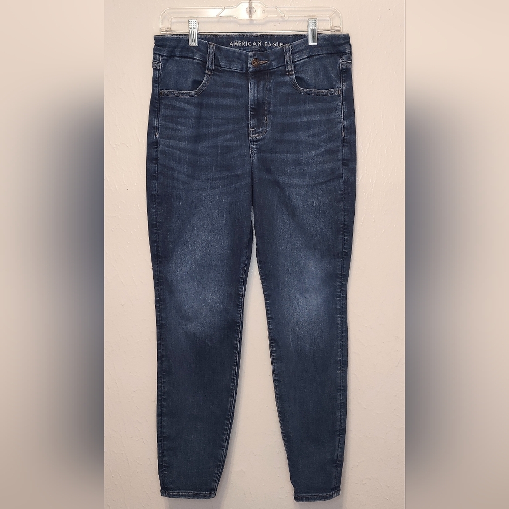 American Eagle Outfitters Dark‎ Blue Skinny Jeans Sz. 12 Short